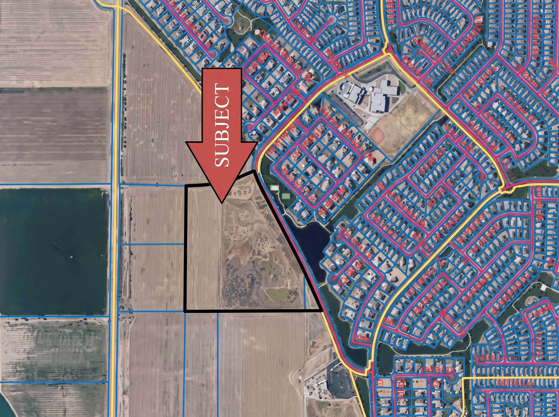 Peoria and Bullard — aerial exhibit showing the subject 30-acre site in Peoria, Arizona